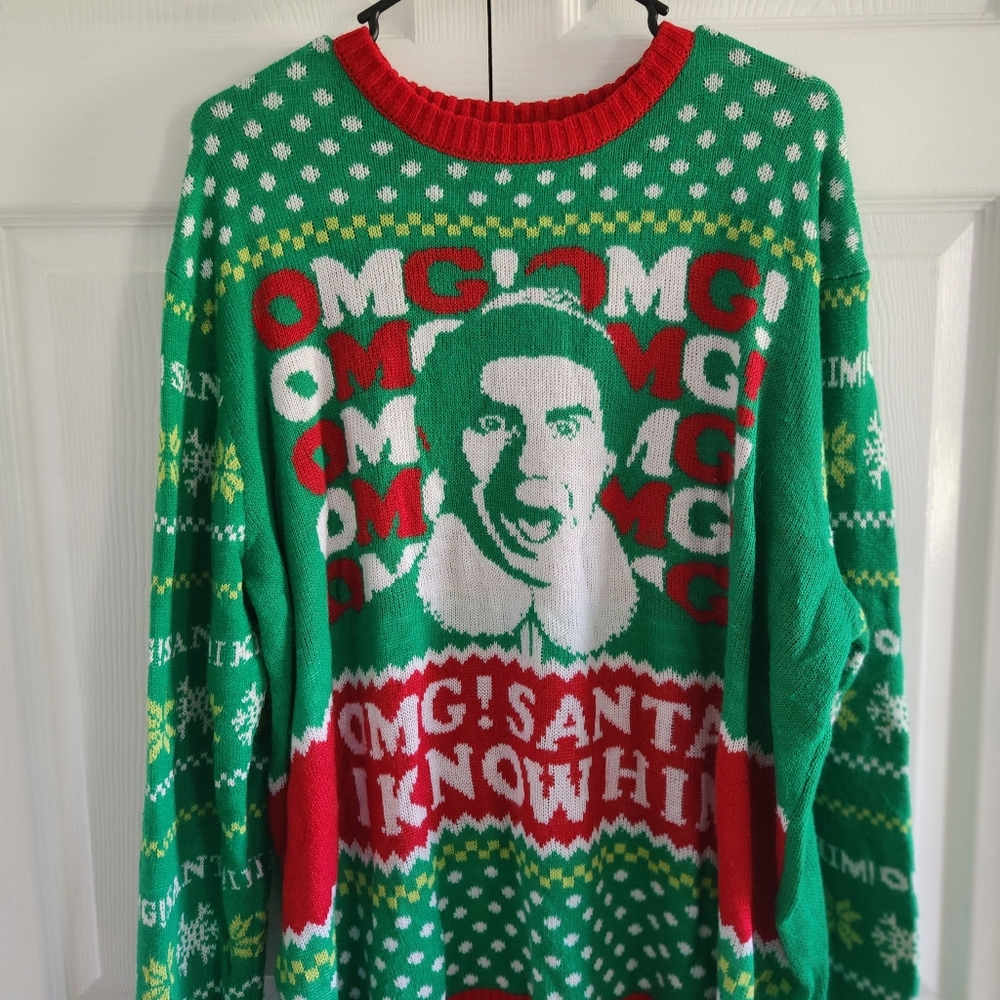 ELF "Santa! I Know Him!" Sweater - NEW Christmas ugly Sweater funny santa - Picture 6 of 16